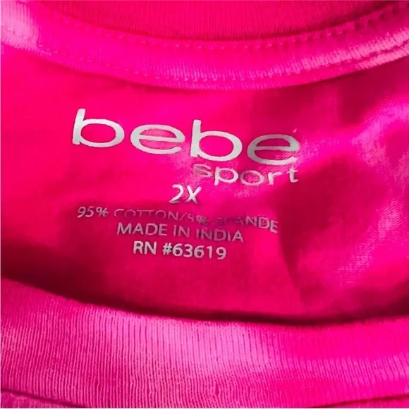 Bebe Sport pink tie dye crop top 3X - Picture 5 of 7